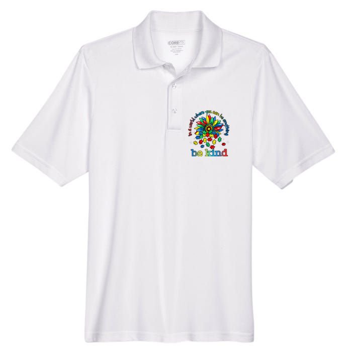 In A World Where You Can Be Anything Be Kind Autism Awareness Men's Origin Performance Pique Polo