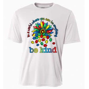 In A World Where You Can Be Anything Be Kind Autism Awareness Cooling Performance Crew T-Shirt