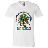 In A World Where You Can Be Anything Be Kind Autism Awareness V-Neck T-Shirt