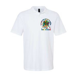 In A World Where You Can Be Anything Be Kind Autism Awareness Softstyle Adult Sport Polo