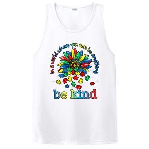 In A World Where You Can Be Anything Be Kind Autism Awareness PosiCharge Competitor Tank