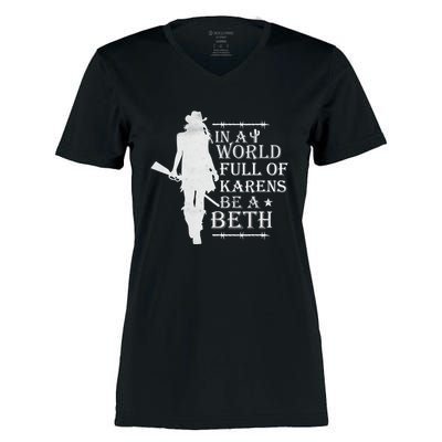 In A World Full Of Karens Be A Beth Women's Momentum V-Neck T-Shirt