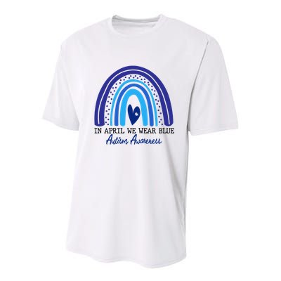 In April We Wear Blue Autism Awareness Youth Performance Sprint T-Shirt