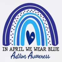 In April We Wear Blue Autism Awareness Poster
