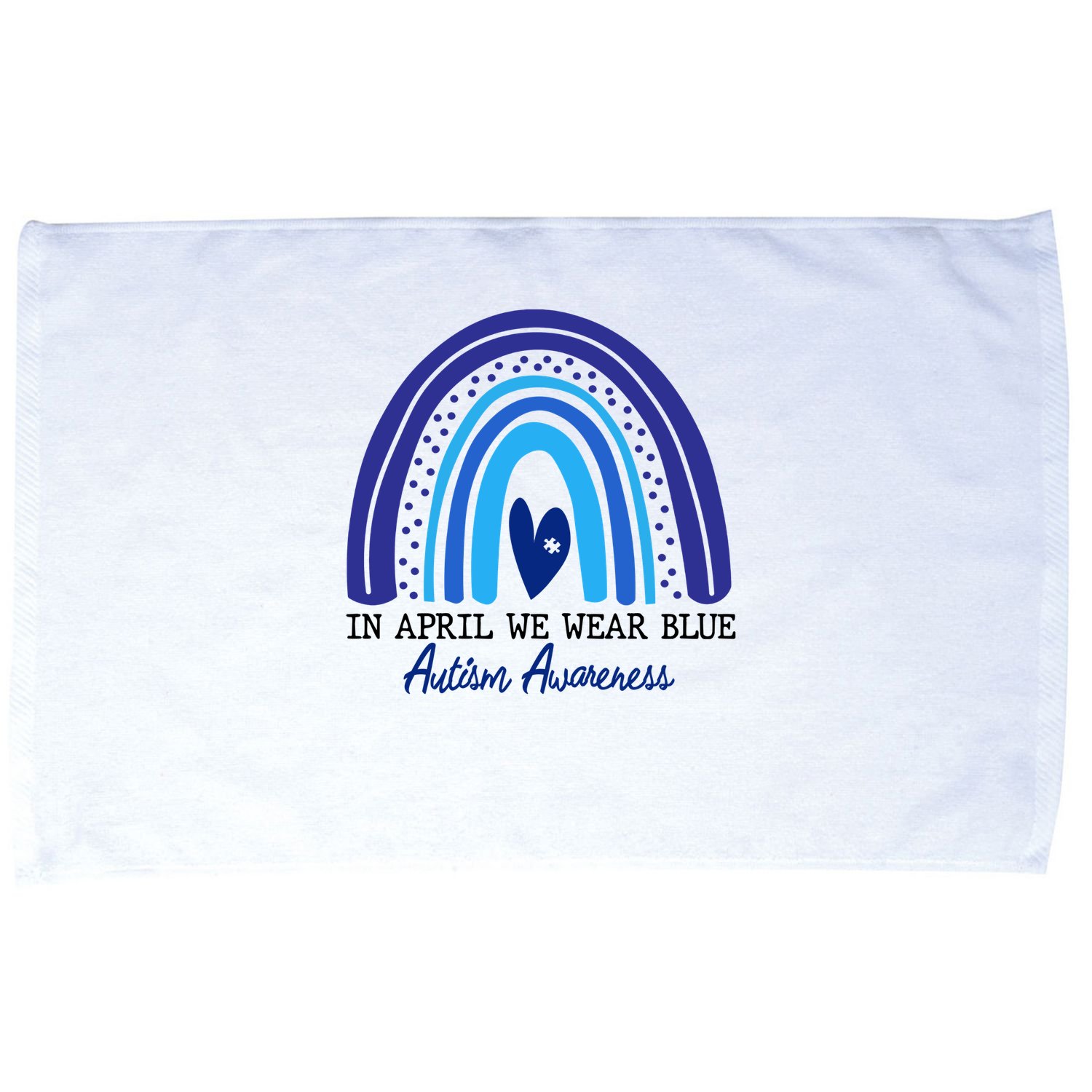 In April We Wear Blue Autism Awareness Microfiber Hand Towel