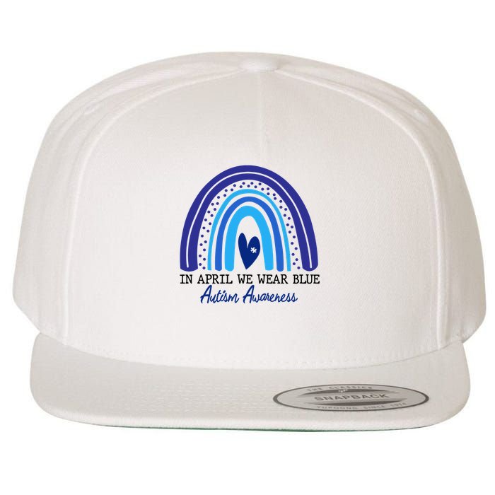 In April We Wear Blue Autism Awareness Wool Snapback Cap