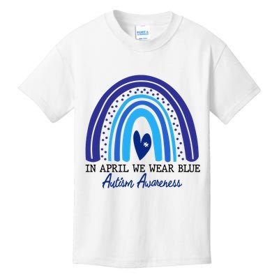 In April We Wear Blue Autism Awareness Kids T-Shirt