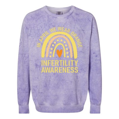 In April We Wear Orange Infertility Awareness Week Colorblast Crewneck Sweatshirt