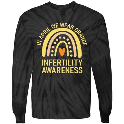 In April We Wear Orange Infertility Awareness Week Tie-Dye Long Sleeve Shirt