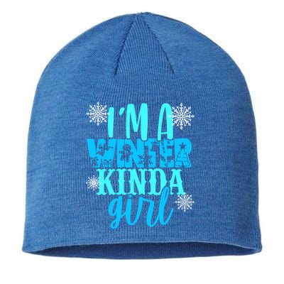 Im A Winter Kinda Christmas Tree Angel Snow Fun Gift Sustainable Beanie