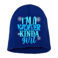 Im A Winter Kinda Christmas Tree Angel Snow Fun Gift Short Acrylic Beanie