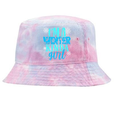 Im A Winter Kinda Christmas Tree Angel Snow Fun Gift Tie-Dyed Bucket Hat