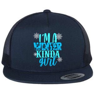 Im A Winter Kinda Christmas Tree Angel Snow Fun Gift Flat Bill Trucker Hat