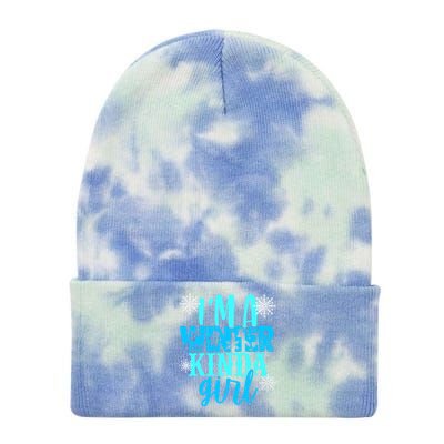 Im A Winter Kinda Christmas Tree Angel Snow Fun Gift Tie Dye 12in Knit Beanie