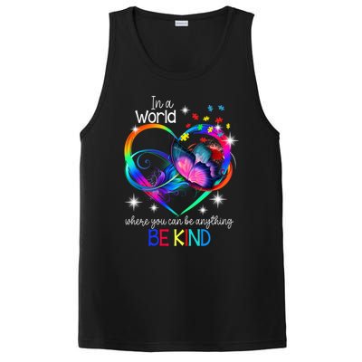 In A World Where You Can Be Anything Be Kind Autism Meaningful Gift PosiCharge Competitor Tank