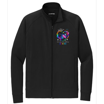 In A World Where You Can Be Anything Be Kind Autism Meaningful Gift Stretch Full-Zip Cadet Jacket