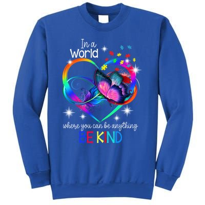 In A World Where You Can Be Anything Be Kind Autism Meaningful Gift Sweatshirt