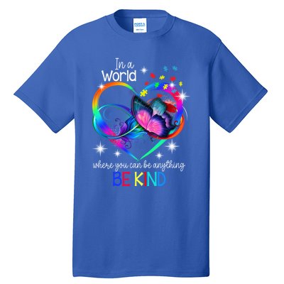 In A World Where You Can Be Anything Be Kind Autism Meaningful Gift Tall T-Shirt