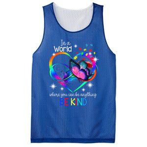 In A World Where You Can Be Anything Be Kind Autism Meaningful Gift Mesh Reversible Basketball Jersey Tank