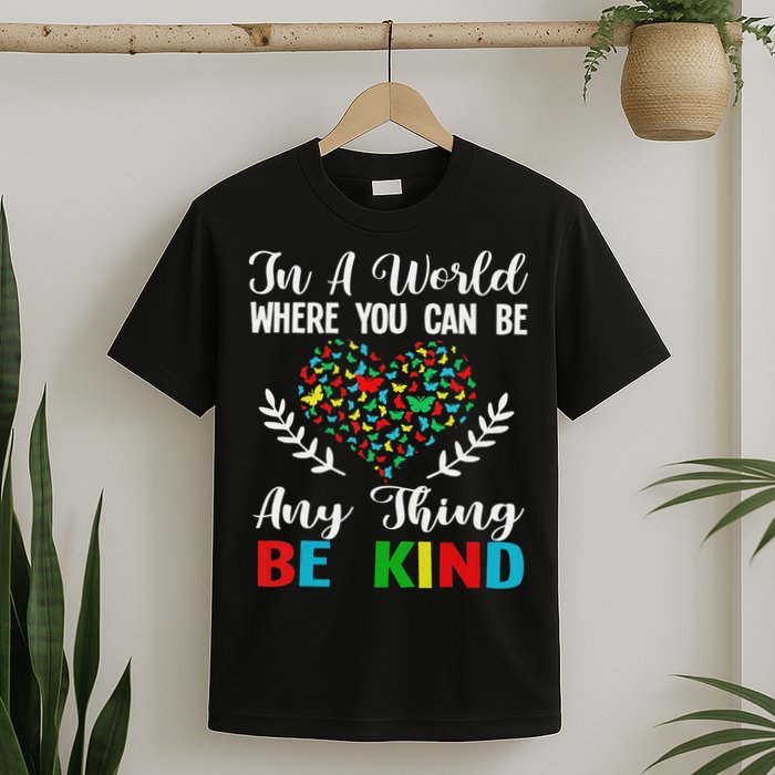 In A World Where You Can Be Anything Be Kind Support Autism T-Shirt
