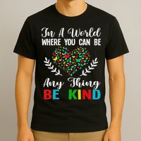 In A World Where You Can Be Anything Be Kind Support Autism T-Shirt