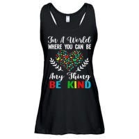 In A World Where You Can Be Anything Be Kind Support Autism Ladies Essential Flowy Tank
