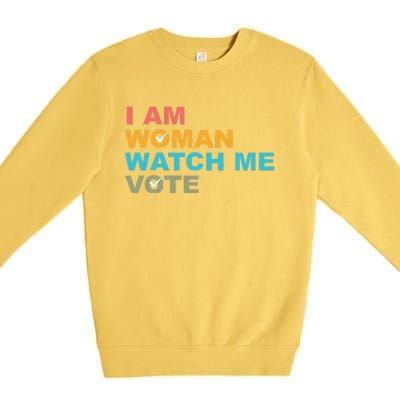 I Am Woman Watch Me Vote Premium Crewneck Sweatshirt