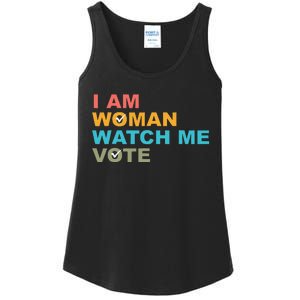 I Am Woman Watch Me Vote Ladies Essential Tank