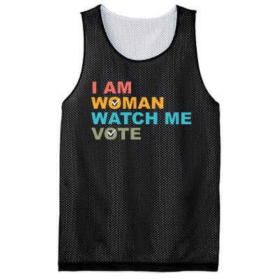 I Am Woman Watch Me Vote Mesh Reversible Basketball Jersey Tank