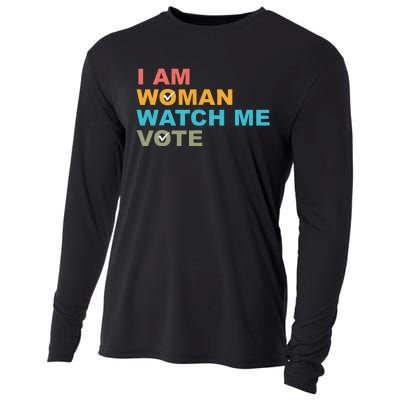 I Am Woman Watch Me Vote Cooling Performance Long Sleeve Crew