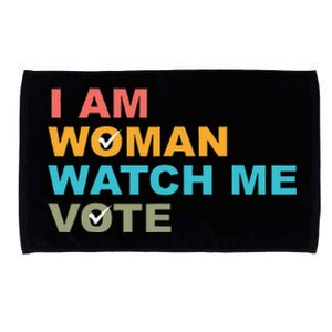 I Am Woman Watch Me Vote Microfiber Hand Towel