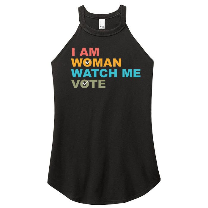 I Am Woman Watch Me Vote Women's Perfect Tri Rocker Tank