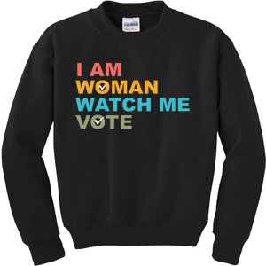 I Am Woman Watch Me Vote Kids Sweatshirt