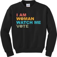 I Am Woman Watch Me Vote Kids Sweatshirt