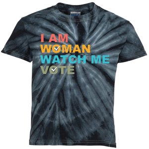 I Am Woman Watch Me Vote Kids Tie-Dye T-Shirt