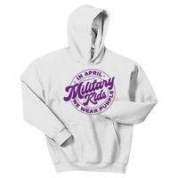 In April We Wear Purple Military Kids Hoodie