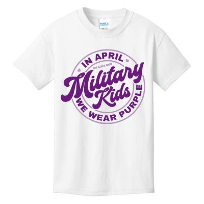 In April We Wear Purple Military Kids T-Shirt