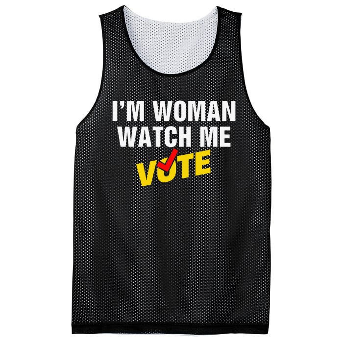 I Am Woman Watch Me Vote Mesh Reversible Basketball Jersey Tank