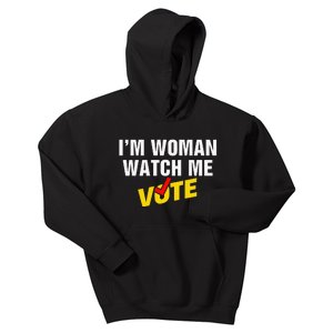 I Am Woman Watch Me Vote Kids Hoodie