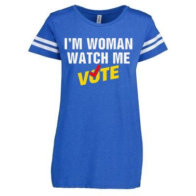 I Am Woman Watch Me Vote Enza Ladies Jersey Football T-Shirt