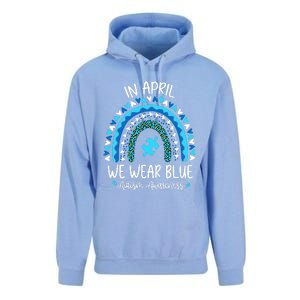 In April We Wear Blue Rainbow Autism Awareness Month Unisex Surf Hoodie