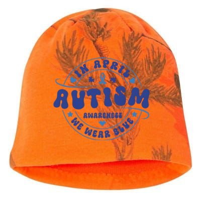 In April We Wear Blue Autism Awareness Month Kati - Camo Knit Beanie