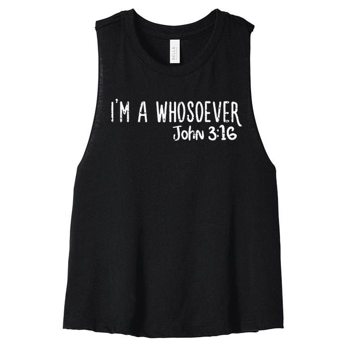 I Am Whosoever John 316 God Jesus Christian Women's Racerback Cropped Tank