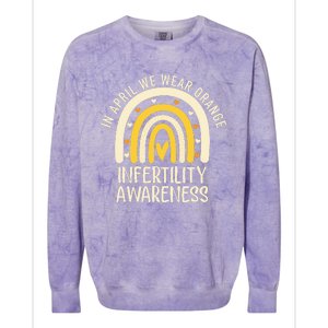 In April We Wear Orange Infertility Awareness Week Ivf Colorblast Crewneck Sweatshirt