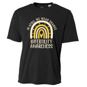 In April We Wear Orange Infertility Awareness Week Ivf Cooling Performance Crew T-Shirt