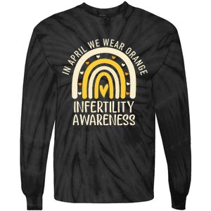 In April We Wear Orange Infertility Awareness Week Ivf Tie-Dye Long Sleeve Shirt