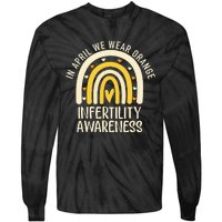 In April We Wear Orange Infertility Awareness Week Ivf Tie-Dye Long Sleeve Shirt