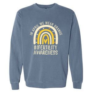 In April We Wear Orange Infertility Awareness Week Ivf Garment-Dyed Sweatshirt