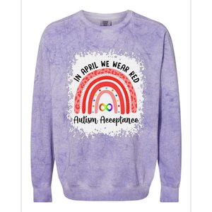 In April Wear Red Instead Autism Acceptance Colorblast Crewneck Sweatshirt