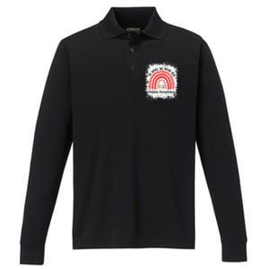 In April Wear Red Instead Autism Acceptance Performance Long Sleeve Polo